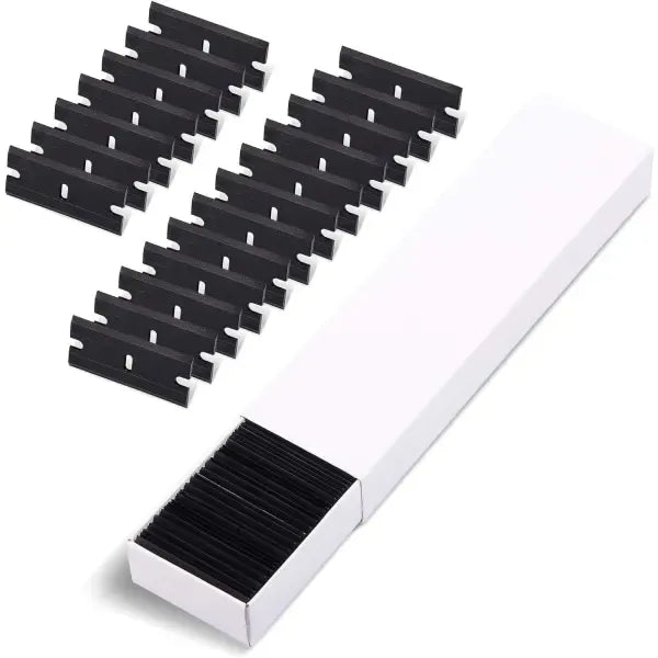 Car Sticker Remover 100 pcs Plastic Razor Blades Edges for 1.5 inch, car washing and detailing, polishing or foam cleaning
