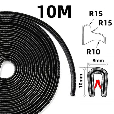 10m edge strip edge profile black edge tape clamping profile rubber, PVC + Rubber material, automotive replacement use, Black Color
