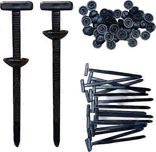 Nylon Universal Cable Tie Buckle, 10-100 pin and button cable ties self-locking 50 pcs, automotive replacement use, Black Color