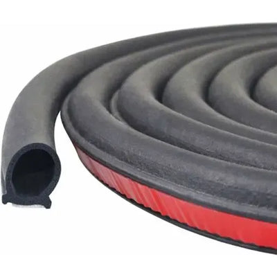Universal Self-Adhesive D-Shape Rubber Car Door Seal Strip, 18 m Door Weatherstrip Protector, Black Color, Trim Use