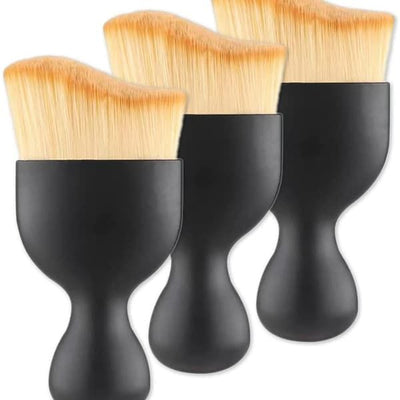 Soft cleaning brush / brush for car interiors 3-pack Black, Plastic material, car washing and detailing, polishing or foam cleaning, Black Color