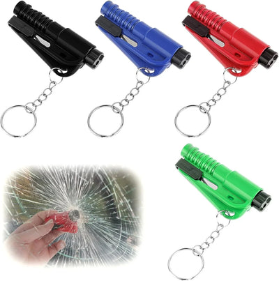 4 PCS Car Emergency Escape Tool Set with Window Breaker, Seat Belt Cutter and Survival Whistle for Drivers, 4 Colors