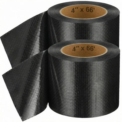 RV Underbelly Tape, Corrugated Waterproof Thick Adhesive Patch for Camper Travel Trailer Mobile Home Tear Repair, Black 2 Pack, 4 Inch X 66 Feet Size