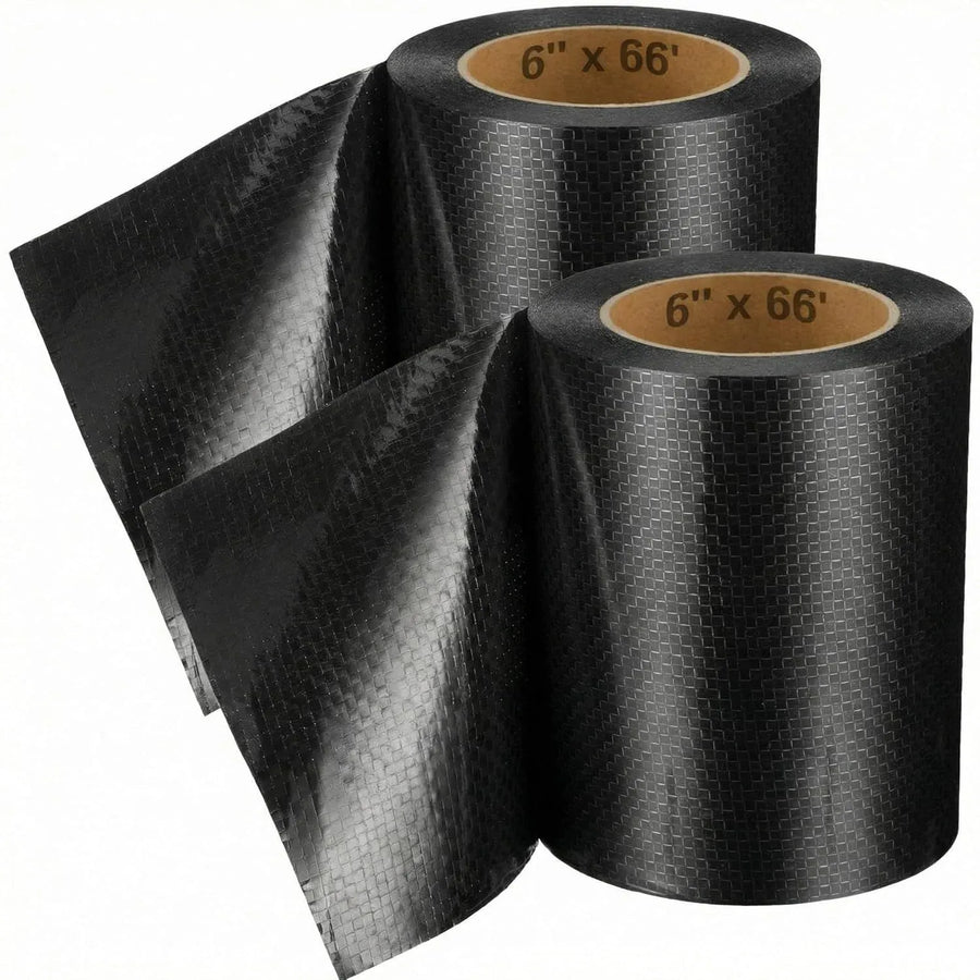 RV Underbelly Tape, Corrugated Waterproof Thick Adhesive Patch for Camper Travel Trailer Mobile Home Repair, Black 6 Inch x 66 Feet, 2 Pack