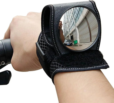 Bike Rear View Wrist Mirror Adjustable Arm Strap HD Reflex Mirror for Cyclists and Road Riding Black, Adjustable Design