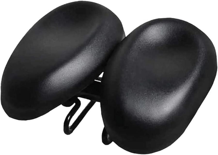 Noseless Bicycle Saddle Cushion Ergonomic Soft Double Pad Wide Cycling Seat for Men Women Black, for Bicycle Cycling and Outdoor Riding Use