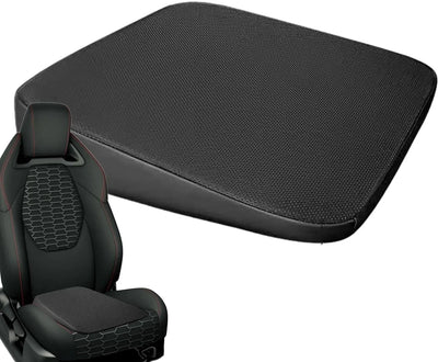 Wedge Car Seat Cushion Pad, Ergonomic Sloping Fabric Booster for Short Drivers, Wheelchair, Car Seat and Dining Chair, Black 6cm