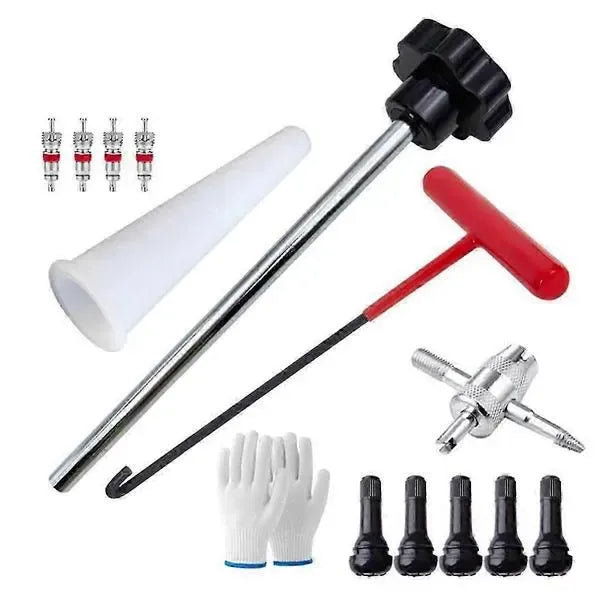 Quick Change Tyre Valve Tool Kit for TR413 Valve Stem Replacement, Car ATV Truck Motorcycle Installation Tool Set