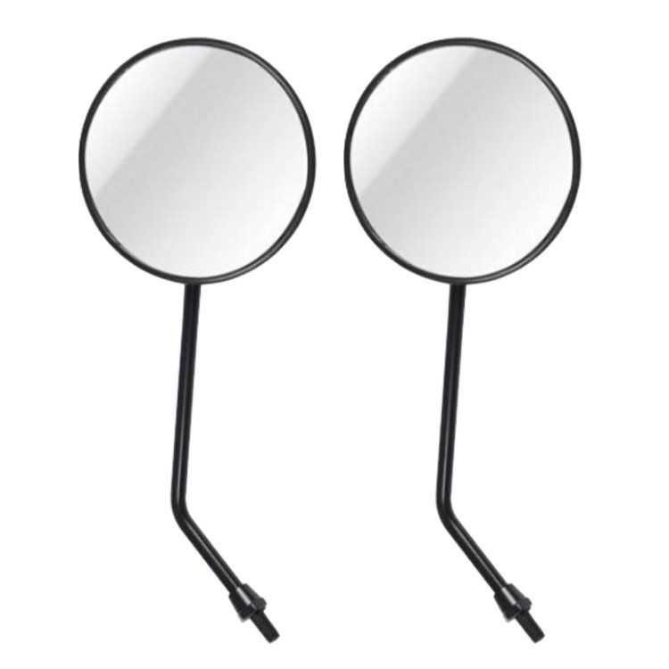 2 Pack Universal Motorcycle Rearview Side Mirrors, Stable Wide View Replacement Mirrors for Motorbike Scooter, Black