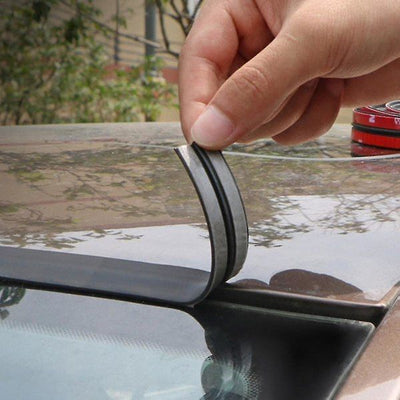 Car Rubber Edge Sealing Strip for Roof Window Door and Protective Trim, Noise Dust Rain Reduction, 14mm x 2m Black Trim