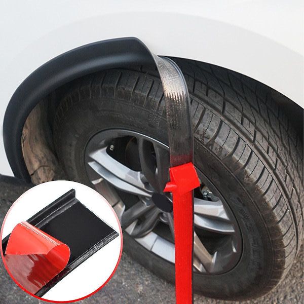 Universal Rubber Fender Flares, Car Wheel Arch Wing Expander Eyebrow Mudguard Lip Body Kit Protection, Black, 3m x 3cm