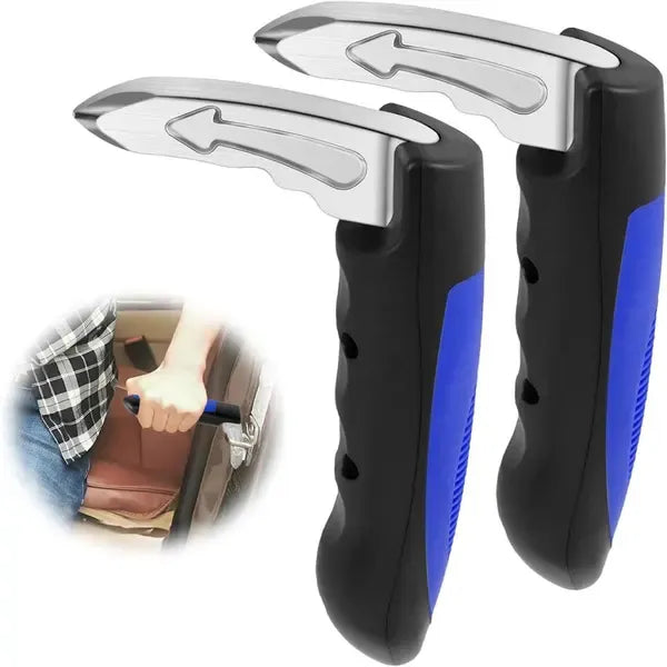 Car Assist Handle for Elderly, Vehicle Support Handle with Emergency Hammer Window Breaker for Entry and Exit, Blue