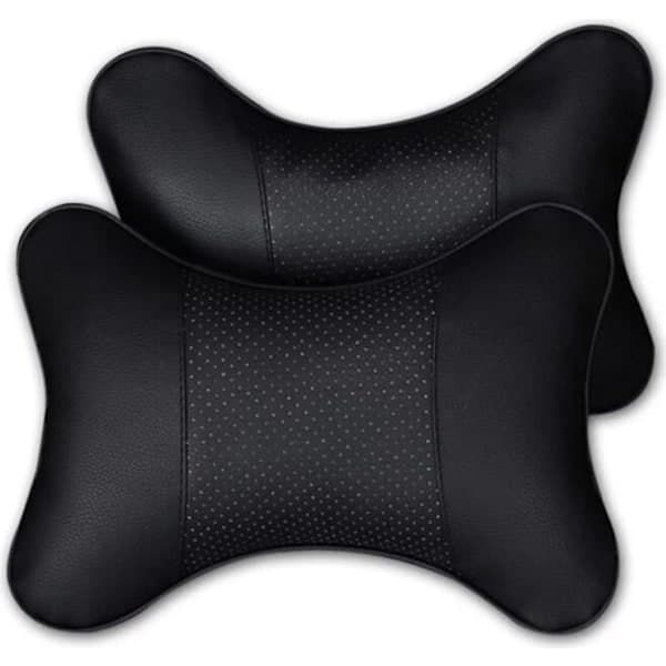 2 Pack Black Car Neck Pillow, Travel Headrest Cushion for Long Journeys, Neck Support Pillow, 25 x 17 x 9 cm Size