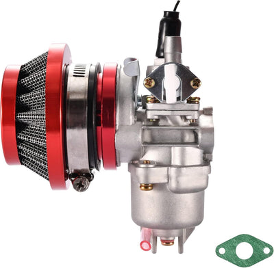 Red 2-Stroke 47cc 49cc Carburetor with Air Filter, Replacement for Mini ATV Quad Go-Kart Scooter Moped Dirt Bike