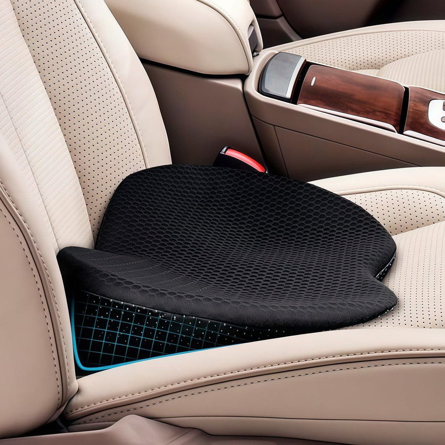 Car Seat Cushion, Memory Foam Wedge Cushion, Lower Back Support Booster Pad for Driver Seat, Office Chair and Travel, 44X23.5X9.5CM, Black
