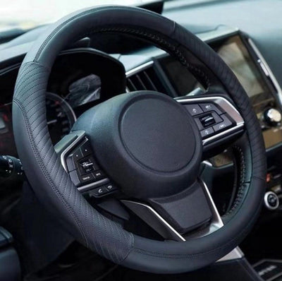 Car Steering Wheel Cover, Universal Microfiber Steering Wheel Wrap, Soft Non-Slip Breathable Grip for Daily Driving, Size M, 37-38 cm, Black