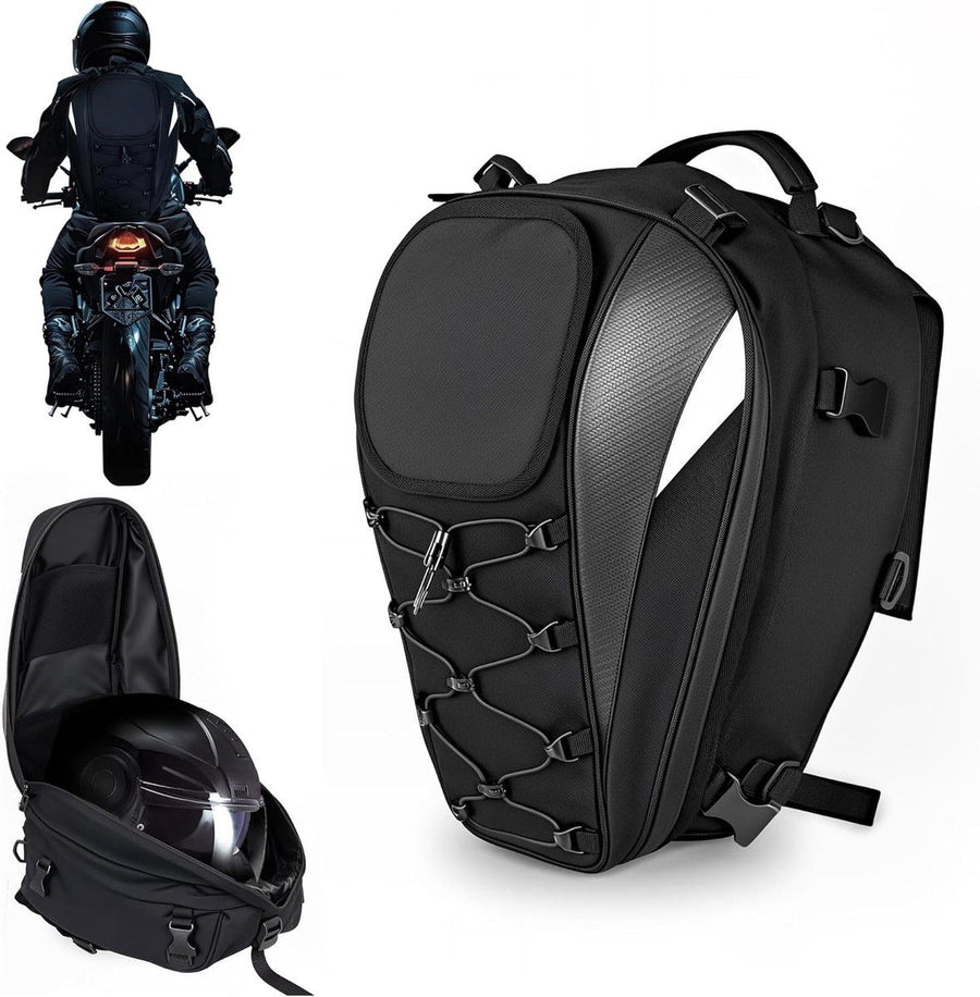 Waterproof motorcycle saddle bag, motorcycle helmet bag, motorcycle backpack, double luggage bag, Compact Lightweight Design, 38 liters