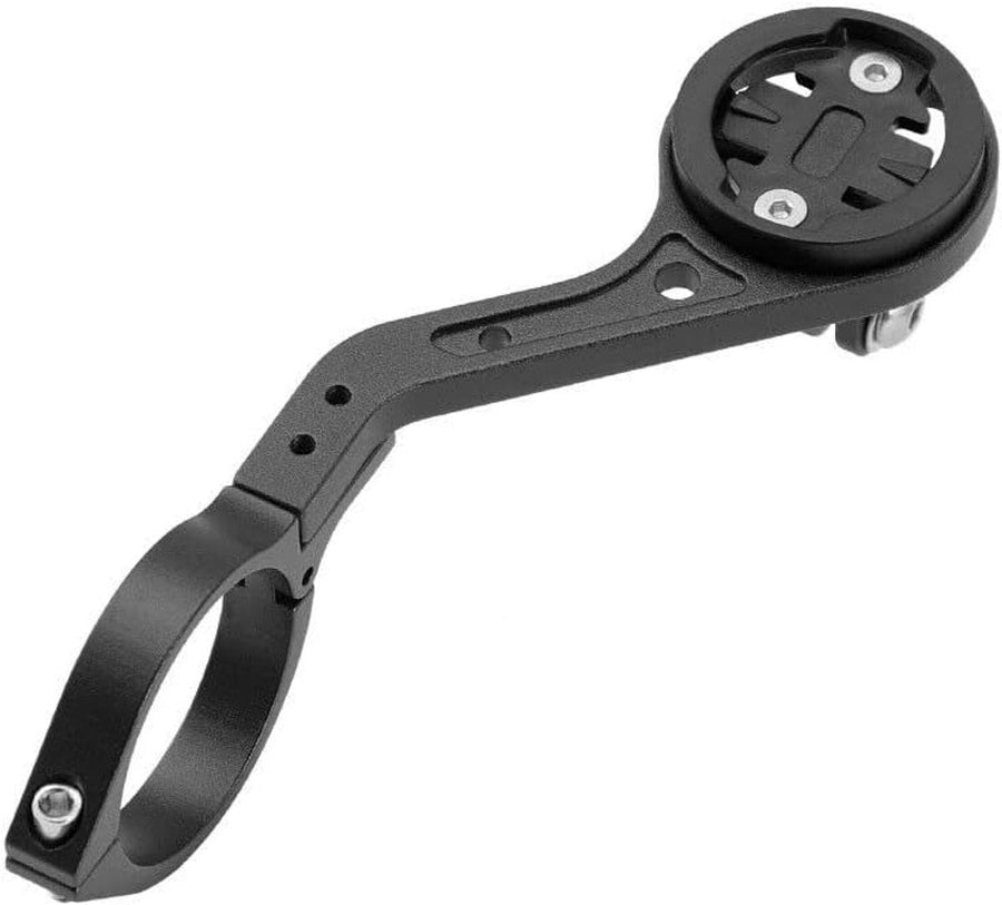 Extended Bicycle Computer Mount, Front-mounted bicycle computer mount, Handlebar bracket, With flashlight strap, Black