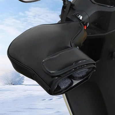Motorcycle Handlebar Gloves, Windproof Winter Scooter Handlebar Mitts for ATVs, Bicycles and Electric Bikes, 30 x 25 x 6 cm, Black