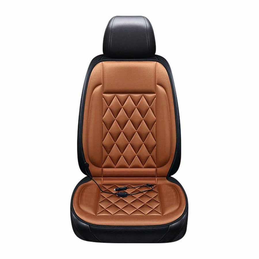 Car Seat Heating Pad, 2 Adjustable Heat Settings, Deluxe Car Seat Heating Pad, Car Seat Heating, for Regular Driving, Storage and Travel, 12V, Brown
