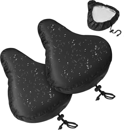 2 Pieces, Saddle Cover, Waterproof Saddle Cover, Bicycle Saddle, Rain Cover, for Bicycle, Scooter and Motorcycle Riding, Black