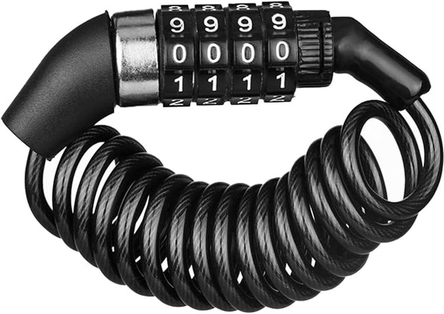 Padlock, Lock, bicycle padlock, Chain lock, with 4-digit code, for Bicycle, Scooter and Motorcycle Riding, 150 cm, Black