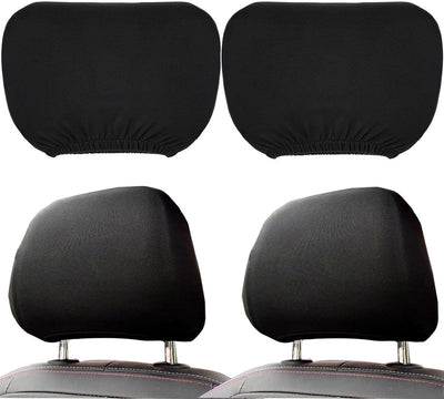 2 Pack, Car Seat Headrest Covers, Car Headrest Cover Set, Washable, Car Interior Accessories, Car Interior Seat Accessories Protective Covers, Black