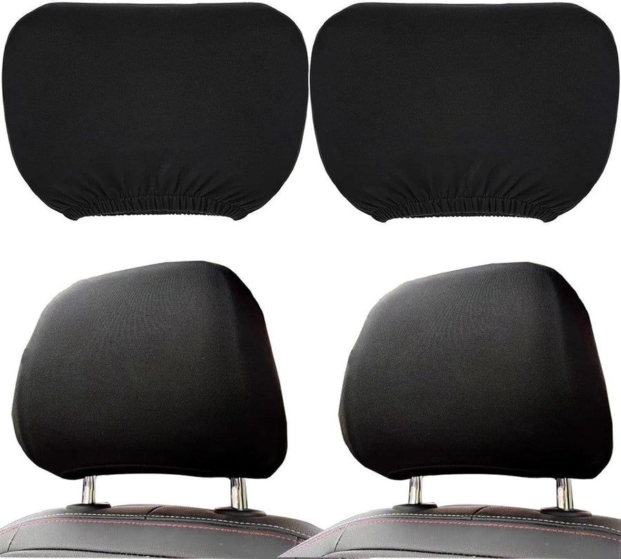 2 Pack, Car Seat Headrest Covers, Car Headrest Cover Set, Washable, Car Interior Accessories, Car Interior Seat Accessories Protective Covers, Black