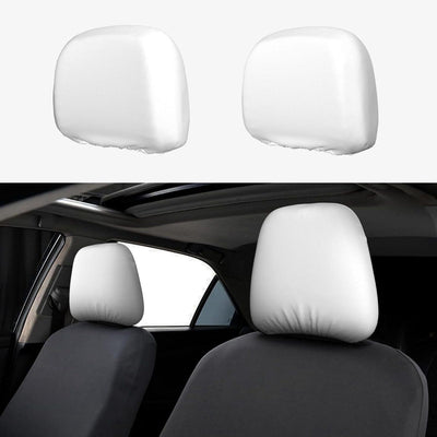 2 Pack, Car Seat Headrest Covers, Car Headrest Cover Set, Washable, Car Interior Accessories, Car Interior Accessories Protective Covers, White