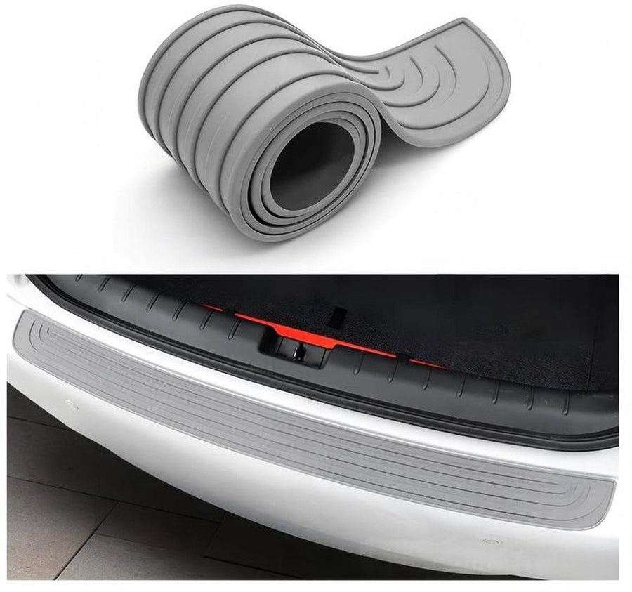 Car Bumper Protection Strip, Trunk Loading Edge Protector, Anti-Collision Rubber Guard for Rear Bumper and Boot Sill, 104 x 9 cm, Grey