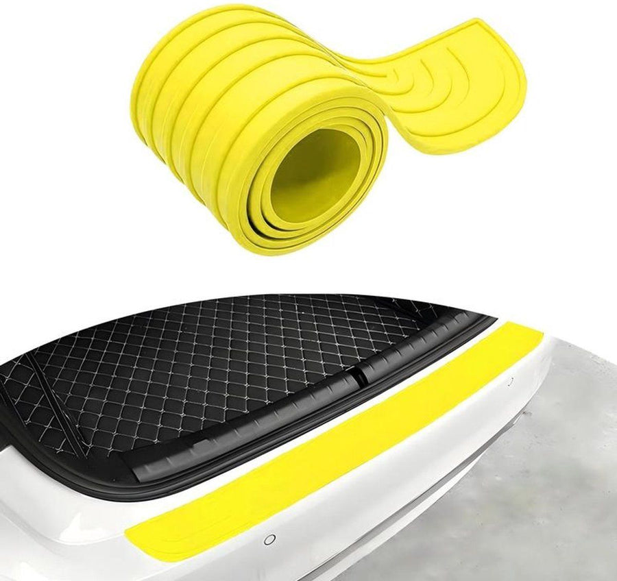 Car Bumper Protection Strip, Trunk Loading Edge Protector, Anti-Collision Rubber Guard for Rear Bumper and Boot Sill, 104 x 9 cm, Yellow