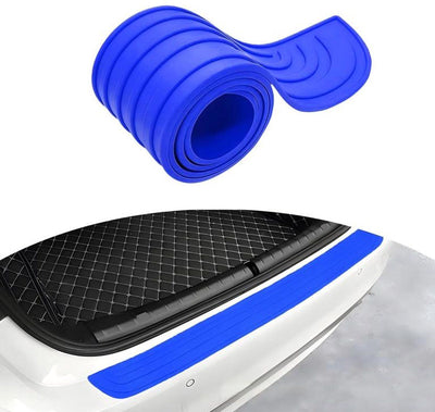 Car Bumper Protection Strip, Trunk Loading Edge Protector, Anti-Collision Rubber Guard for Rear Bumper and Boot Sill, 104 x 9 cm, Blue