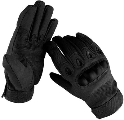 Men's Motorcycle Gloves, Tactical knuckle protection and breathable design, for outdoor activities such as off-road riding, adventure, Black