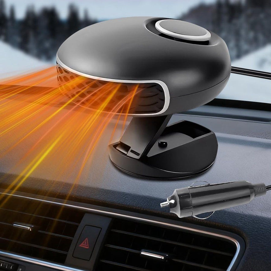 Car Heater, Car Heater 2-in-1 Fast Heating and Cooling Car Heater Defroster, Automatic Heating Fan, 12.5 x 6 cm, 12V, 150W, Black