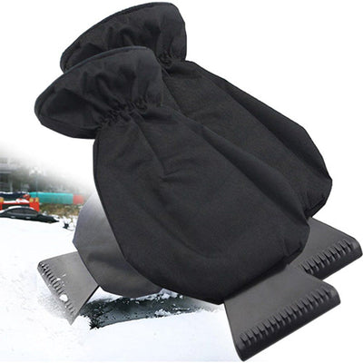 2 Pieces, Car Ice Scraper, Ice Scraper with Glove, Window Scraper, Gloved Window Scraper, Snow Scraper, Compact Lightweight Design, Black
