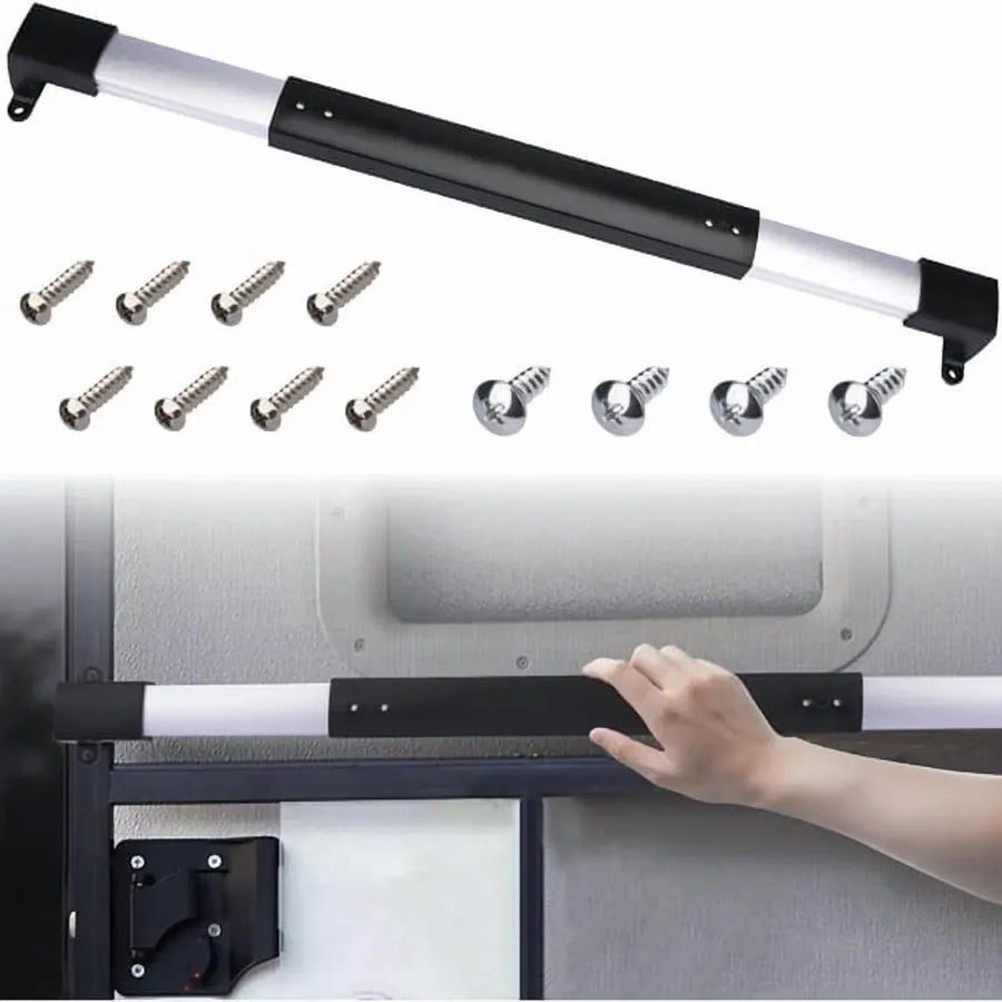 RV Screen Door Cross Bar Handle Protector, Adjustable from 21-5/8 to 28-5/8 inch Grab Handle for Camper Travel Trailer Motorhome, Universal Fit