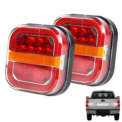 2 Pack Magnetic Wireless Tail Lights Kit for Trailer, LED Trailer Rear Lights for Truck, Flatbed, Semi, RV, 13V Tow Taillights with Turn Signals, Red