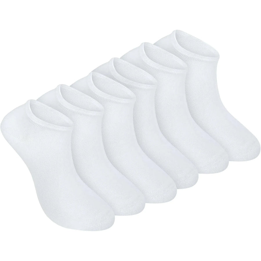 Sneaker Socks 100% Organic Cotton Invisible Low Cut for Women and Men White 6 Pack, Daily Comfort Use, for Men Women and Everyday Wear
