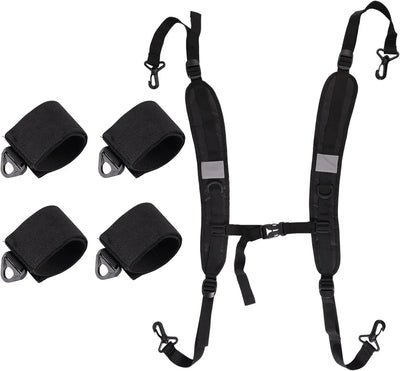 Adjustable Beach Chair Backpack Straps, Replacement Shoulder Carry Bands for Folding Beds, Backpacks and Outdoor Gear, Black