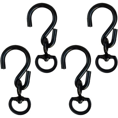 Swivel Plant Hanger Hooks, Heavy Duty Swivel Hooks for Hanging Plants, Indoor Outdoor Garden Use, Black 4 Pack