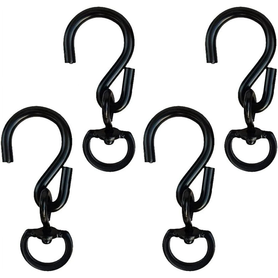 Swivel Plant Hanger Hooks, Heavy Duty Swivel Hooks for Hanging Plants, Indoor Outdoor Garden Use, Black 4 Pack