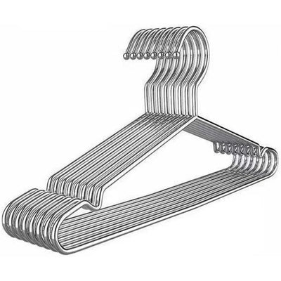 Stainless Steel Clothes Hangers, Heavy Duty Thickened Solid Metal Coat Hangers for Closet Organization, 5 Pack, Silver