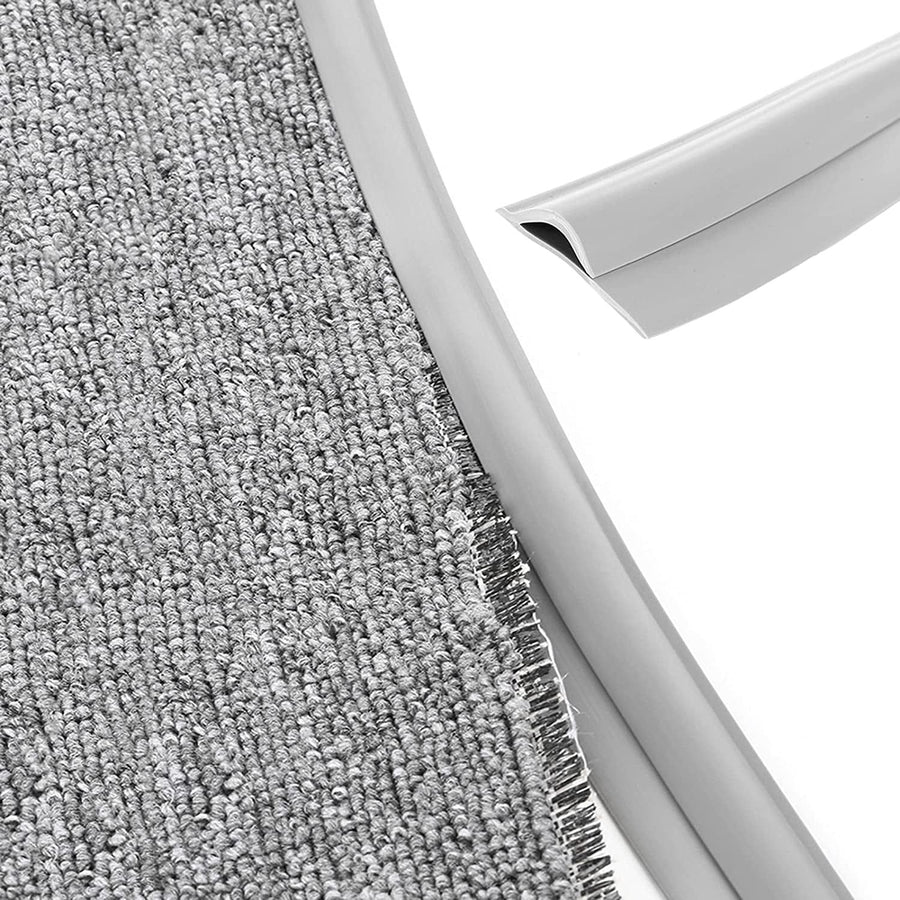 Carpet Edge Binding Trim Self Adhesive Flexible PVC Floor Transition Strip for Indoor Rugs Doormats and Robot Vacuums, Grey 600cm, 600cm (19.7ft) Size