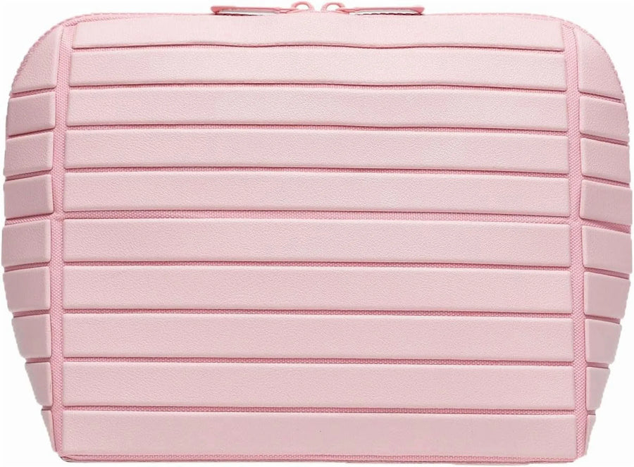 Travel Makeup Bag for Women, Foldable Waterproof Toiletry Organizer with Compartments for Skincare and Toiletries, Pink
