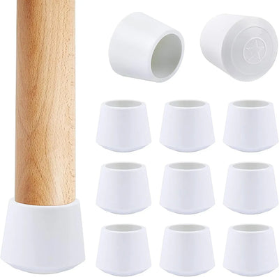 16 Pack Chair Leg Caps Non Slip Rubber Floor Protectors for Chairs and Furniture Legs, 1 Inch, White, Daily Comfort Use