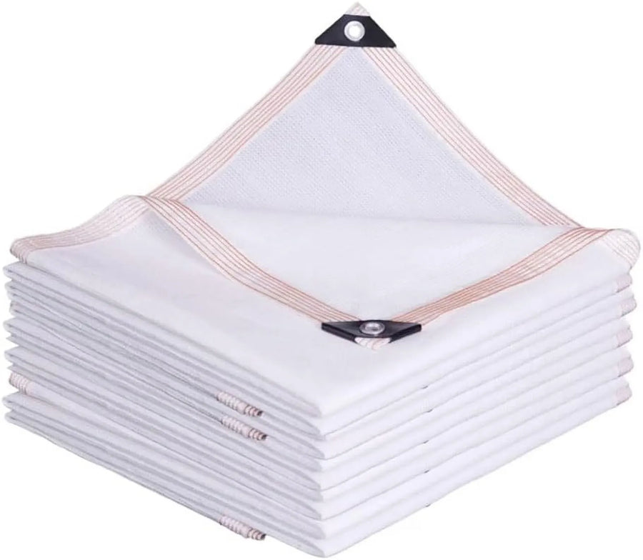 Garden Shade Cloth 90% Sunblock Breathable Mesh Tarp with Grommets for Greenhouse Patio Plants, White, 10 x 20 Ft