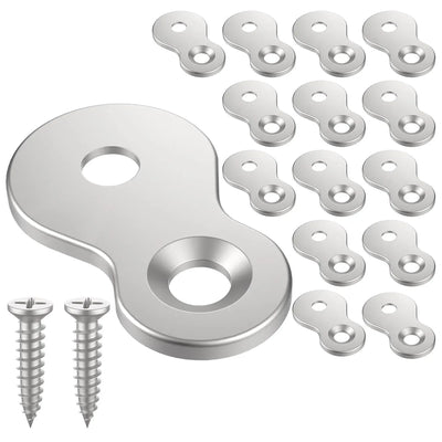 15 Pcs Figure 8 Table Top Fasteners, Heavy Duty Desktop Connectors with Mounting Screws for Desk and Table Tops, Nickel Color
