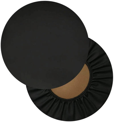 Round Bar Stool Covers 2 Pack Waterproof Faux Leather Anti Slip Slipcovers for Coffee Shop Bar Stools, 14 in/35 cm Size, Black