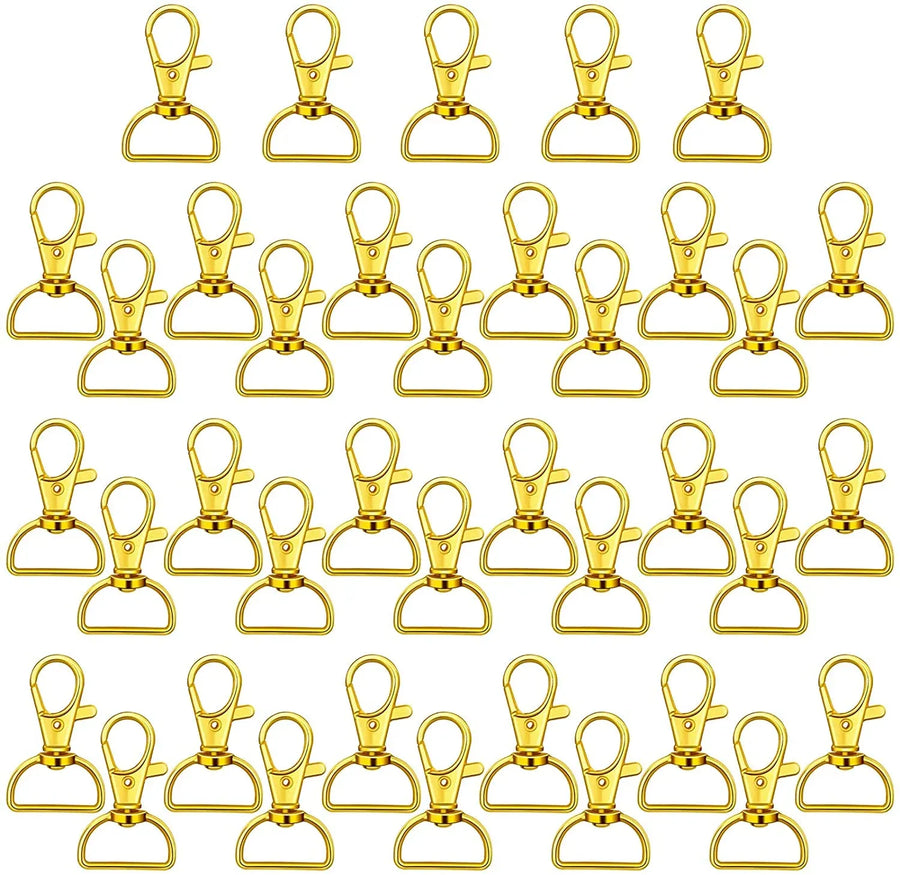 Swivel Snap Hooks with 1 Inch D Ring Lobster Clasps for Tactical Gear and Dog Leashes, 35 Pcs, 25mm, Daily Comfort Use