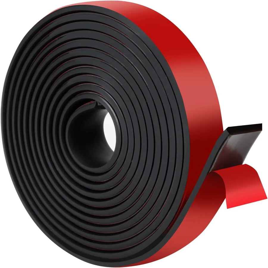 Adhesive Neoprene Rubber Strip Roll with Self Stick Backing for Gaskets Pads Seals Crafts and Protection, 1 Inch x 1/8 Inch x 10 Ft